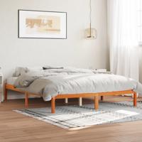 Bedframe zonder matras massief grenenhout wasbruin 150x200 cm
