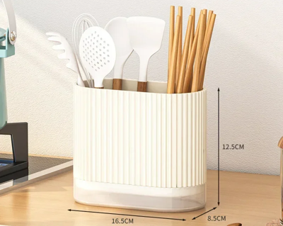 Organix - Multifunctionele Keukenbestekhouder met Afvoer & Wandmontage (Zonder Boren)