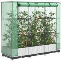 Plantenbak verhoogd met kashoes 120x40x123 cm rattanlook