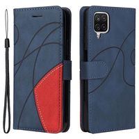 Bi-Color Series Samsung Galaxy A12 Wallet Case - Blauw - thumbnail