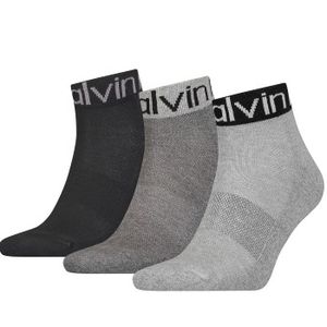 Calvin Klein 3 stuks Quarter Logo Welt Socks