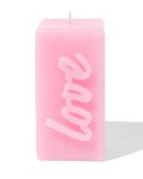 HEMA Kaars 12.5cm &apos;love&apos; Roze