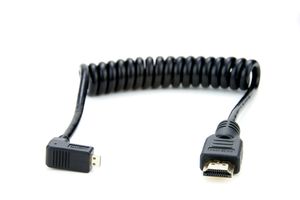 Atomos Coiled Right-Angle Micro HDMI to Full HDMI (30-45cm) OUTLET
