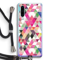 Gekleurde driehoekjes: Huawei P30 Transparant Hoesje met koord