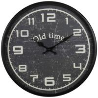 Ostaria Wandklok/muur klok - Old Times - Dia 30 cm - metaal - zwart - keuken/kamer