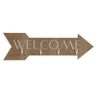 Wandkapstok Versa Welcome Hout MDF 4 x 14,5 x 48 cm