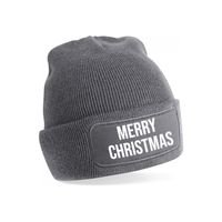 Kerst muts - Merry Christmas - grijs - one size - unisex - Kerstmuts - thumbnail