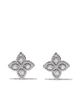 Roberto Coin boucles d'oreilles Princess Flower en or blanc 18ct et diamant - Argent