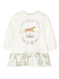 Roberto Cavalli Junior robe à motif baroque - Blanc