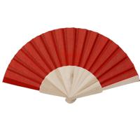Spaanse waaier - rood - 42 x 23 cm - hout - verkoelend - handwaaier