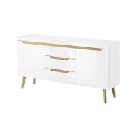 Meubella Dressoir Nebraska - Wit - Eiken - 160 cm - thumbnail