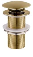 Wiesbaden Caral clickwaste afvoerplug verlengd 5/4" geborsteld messing - thumbnail