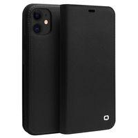 Qialino Classic iPhone 11 Wallet Leren Hoesje - Zwart