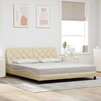 Bedframe zonder matras stof crèmekleurig 180x200 cm