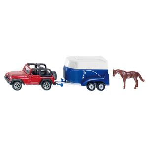 Siku auto met paardentrailer