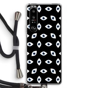 Eyes pattern: Sony Xperia 1 III Transparant Hoesje met koord
