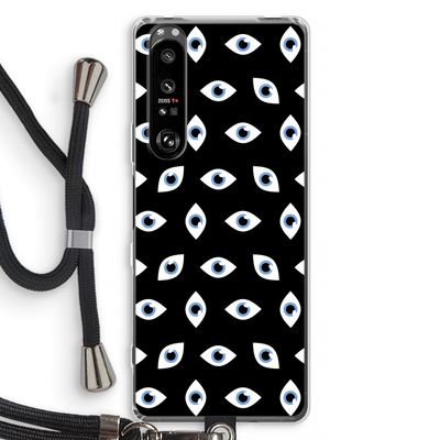 Eyes pattern: Sony Xperia 1 III Transparant Hoesje met koord