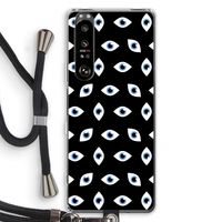Eyes pattern: Sony Xperia 1 III Transparant Hoesje met koord