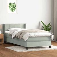Boxspring met matras fluweel lichtgrijs 80x220 cm