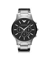 Armani Heren Sportivo chronograaf stalen horloge met zwarte wijzerplaat