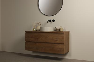 Badezimmermöbel Dunkel Eiche Iva 120 cm