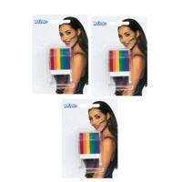 Boland Verkleed Schmink stick Regenboog - 3x - Pride/Rainbow feest - festival/thema feest