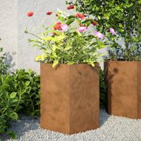 Plantenbak zeshoek 46x40x45 cm weervast staal Plantenbak zeshoek 46x40x45 cm weervast staal