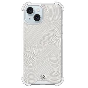 iPhone 14 shockproof hoesje - Abstract beige waves