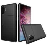 Schokbestendig robuuste Armor beschermende case met kaartsleuf voor Galaxy Note 10 Pro (zwart)