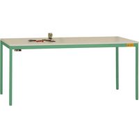 Manuflex LD1913.6011 ESD ESD-werktafel UNIDESK met rubber schijf, onderstel Reseda groen RAL 6011, bxdxh = 1600 x 800 x 720-730 mm Reseda groen (RAL 9010)