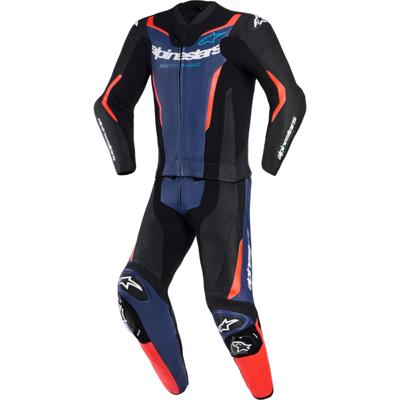 ALPINESTARS GP Force V2 2PC Suit, 2-delig motorpak, Zwart-Blauw-Rood Fluo