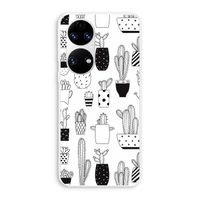 Cactusmotief: Huawei P50 Transparant Hoesje