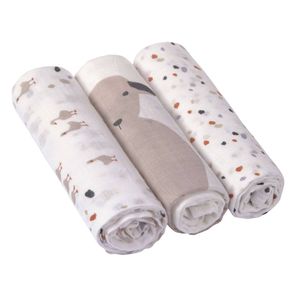 Lässig hydrofiele luier Heavenly soft swaddle doek - 3 stuks L Tiny Farmer Speckles 80 x 80 cm