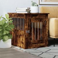 VidaXL Hondenbench 55x75x65 cm bewerkt hout gerookt eikenkleurig VidaXL Hondenbench 55x75x65 cm bewerkt hout gerookt eikenkleurig