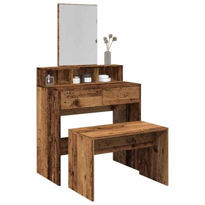 Kaptafelkruk 70x35x45 cm bewerkt hout oud houtkleurig