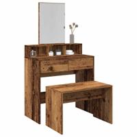 Kaptafelkruk 70x35x45 cm bewerkt hout oud houtkleurig
