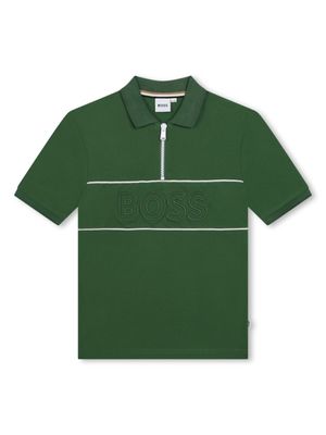 BOSS Kidswear polo en coton stretch à logo brodé - Vert