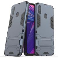Schokbestendige PC + TPU case met houder voor OPPO Realme 3 (Navy)