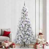 VidaXL Kunstmatige inklapbare kerstboom wit 240 cm pe en pvc