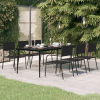 Tuintafel 200x100x74 cm staal en glas zwart