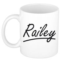 Railey voornaam kado beker / mok sierlijke letters - gepersonaliseerde mok met naam - Naam mokken - thumbnail
