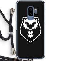 Angry Bear (black): Samsung Galaxy S9 Plus Transparant Hoesje met koord