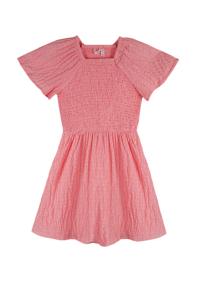 NoNo Zomer jurk meisjes Roze - geweven - smocked - Malia