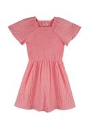 NoNo Zomer jurk meisjes Roze - geweven - smocked - Malia