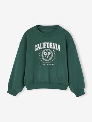 Oversized sweater sportief voor meisjes groen