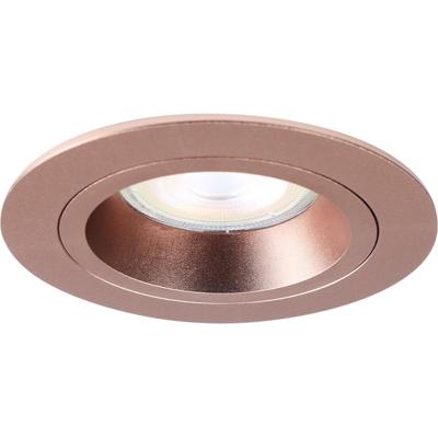 Spot Armatuur GU10 - Pragmi Crown Pro - GU10 Inbouwspot - Rond - Rosé Goud - Aluminium - Ø93mm