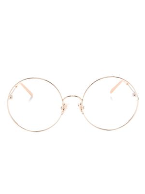 Chloé Eyewear lunettes de vue rondes à logo gravé - Or