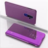 Voor OPPO A9 2020/A5 2020 vergulde spiegel horizontaal Flip leder met standaard mobiele telefoon holster (paars)