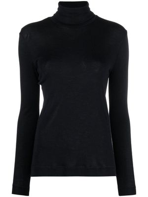 Hanro pull en maille à col montant - Noir