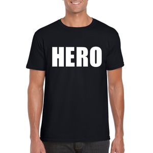 Hero tekst t-shirt zwart heren